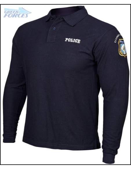 POLO ΜΠΛΕ ΜΑΚΡΥΜΑΝΙΚΟ ΑΣΤΥΝΟΜΙΑΣ 65%POL-35%COTTON