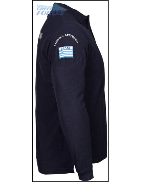 POLO ΜΠΛΕ ΜΑΚΡΥΜΑΝΙΚΟ ΑΣΤΥΝΟΜΙΑΣ 65%POL-35%COTTON