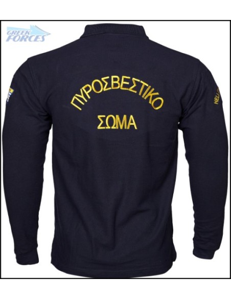 POLO ΜΠΛΕ ΜΑΚΡΥΜΑΝΙΚΟ ΠΥΡΟΣΒΕΣΤΙΚΗΣ + FIRE CORPS 65-35POL COTTON