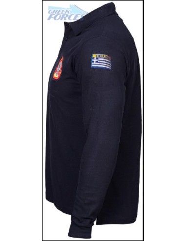 POLO ΜΠΛΕ ΜΑΚΡΥΜΑΝΙΚΟ ΠΥΡΟΣΒΕΣΤΙΚΗΣ + FIRE CORPS 65-35POL COTTON