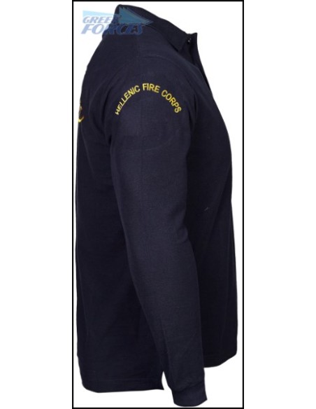 POLO ΜΠΛΕ ΜΑΚΡΥΜΑΝΙΚΟ ΠΥΡΟΣΒΕΣΤΙΚΗΣ + FIRE CORPS 65-35POL COTTON