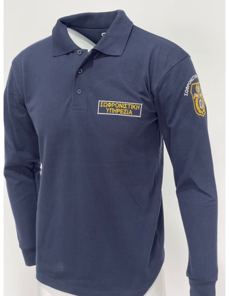 POLO ΜΠΛΕ ΜΑΚΡΥΜΑΝΙΚΟ ΣΟΦΡΩΝΙΣΤΙΚΗ ΥΠΗΡΕΣΙΑ 65%POL-35%COTTON