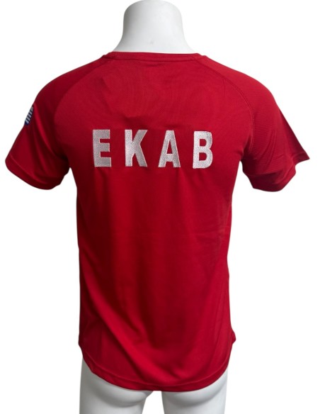 T-SHIRT QUICK DRY ΚΟΚΚΙΝΟ ΕΚΑΒ ΣΤΗΘΟΣ ΠΛΑΤΗ ΓΡΑΜΜΑΤΑ ΚΑΙ ΣΗΜΑΙΑ