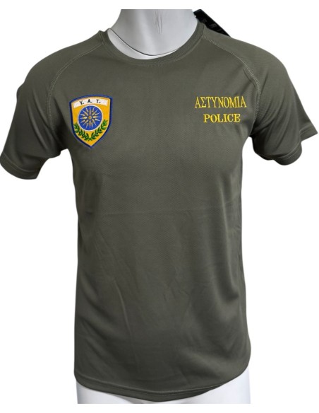 Τ-SHIRT XAKI QUICK DRY ΥΑΤ 3 ΚΕΝΤΗΜΑΤΑ ΑΣΤΥΝΟΜΙΑ POLICE