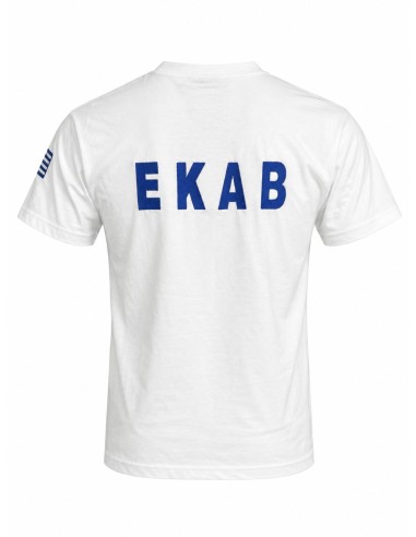 T-SHIRT  ΛΕΥΚΟ ΕΚΑΒ ΣΤΗΘΟΣ +ΠΛΑΤΗ ΓΡΑΜΜΑΤΑ + ΣΗΜΑΙΑ
